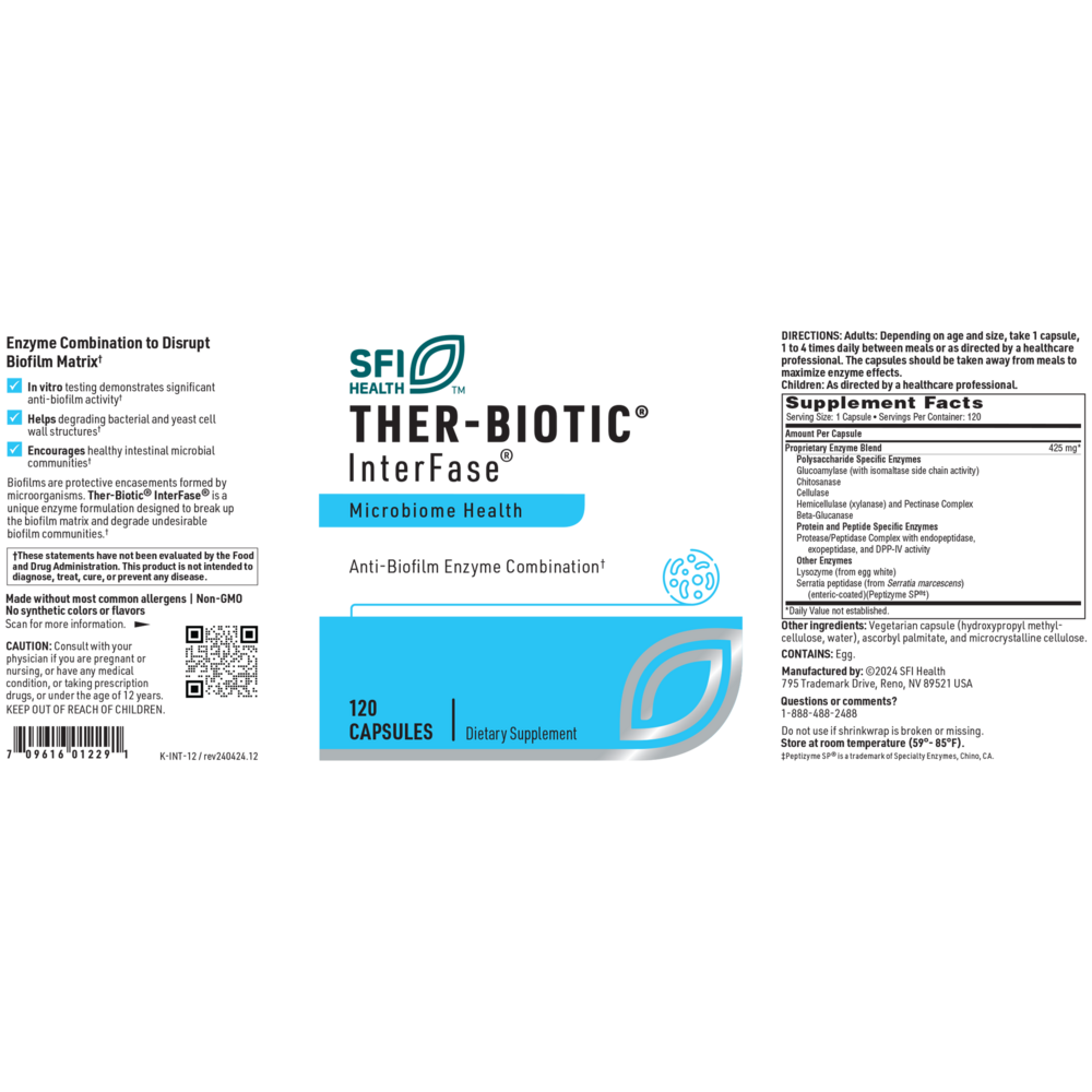 Ther-Biotic® InterFase® – Gut Biofilm Enzyme Support