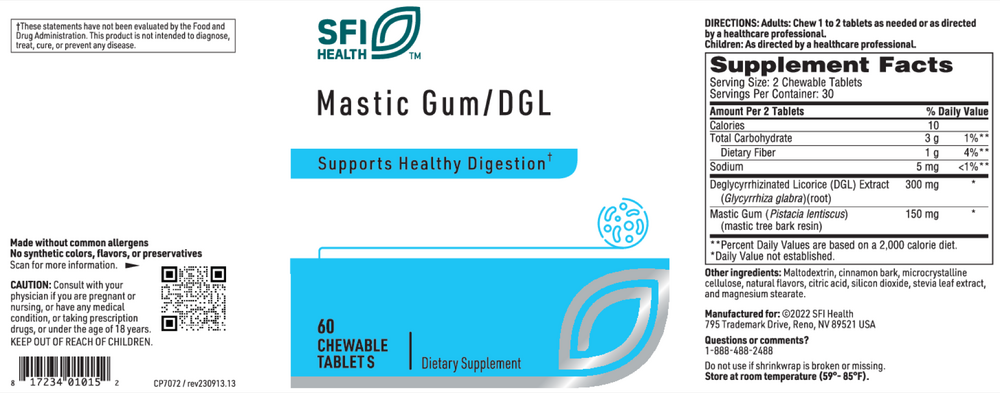 Mastic Gum/DGL – Digestive Support Chewables