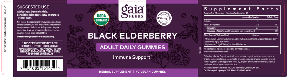 Black Elderberry Adult Daily Gummies