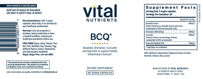BCQ: Bromelain, Curcumin and Quercetin