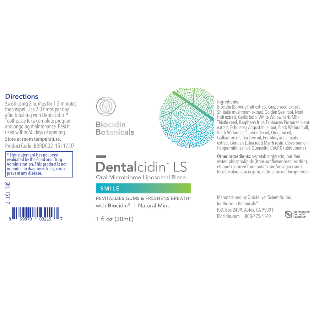 Dentalcidin® LS – Oral Microbiome Liposomal Rinse (1 oz.)
