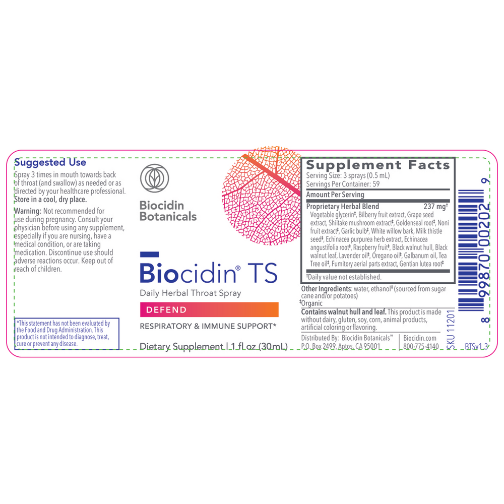 Biocidin® TS – Daily Herbal Throat Spray