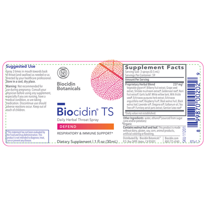Biocidin® TS – Daily Herbal Throat Spray
