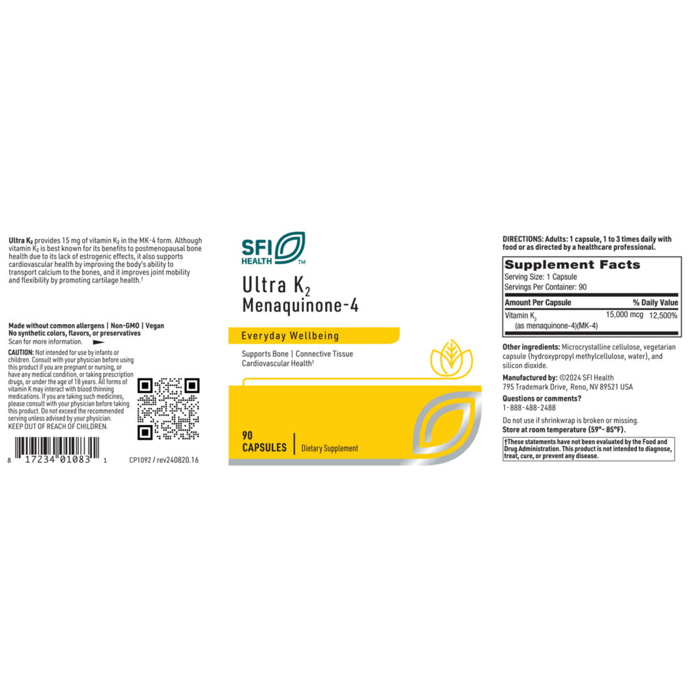 Ultra K2 Menaquinone-4 – High-Potency Vitamin K2 Support