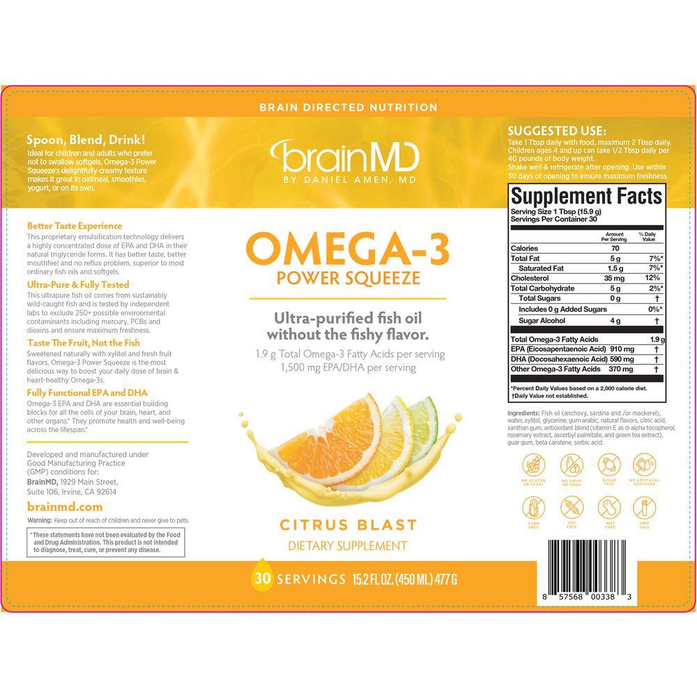 Omega-3 Power Squeeze – Liquid Fish Oil for Brain Health