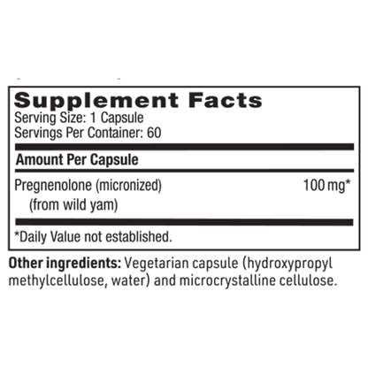 Pregnenolone 100 mg – Cognitive & Hormonal Precursor Support