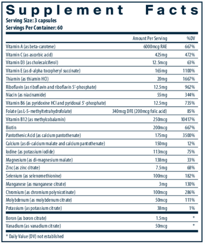Multi-Nutrients 3 Citrate/Malate (without Copper & without Iron)