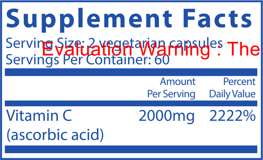 Vitamin C (100% pure ascorbic acid) 1000mg