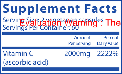 Vitamin C (100% pure ascorbic acid) 1000mg