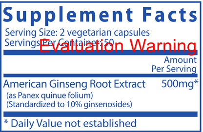 American Ginseng Extract 250 mg - Supports Adrenal Gland Function, Mental and Physical Endurance, and Normal Blood Sugar Levels*