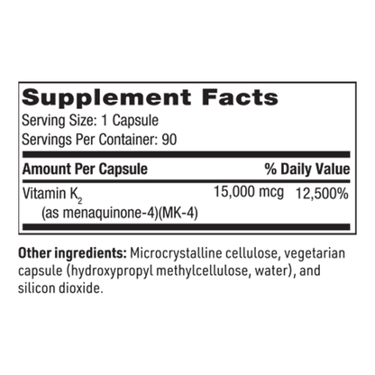 Ultra K2 Menaquinone-4 – High-Potency Vitamin K2 Support