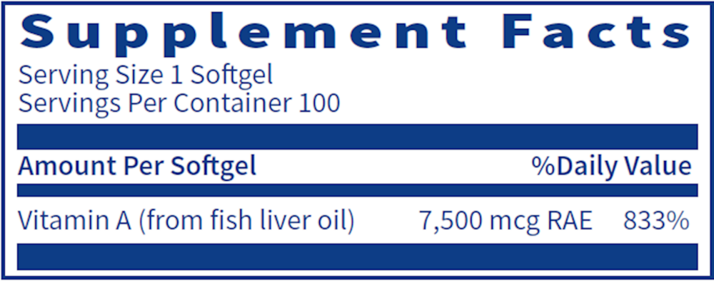 Vitamin A 7,500 mcg (25,000 IU) – Eye & Immune Support