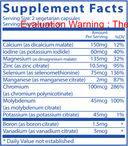 Multi-Minerals Citrate/Malate Formula (No Copper or Iron)
