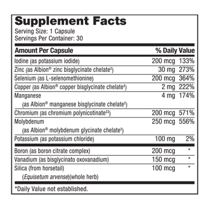 LDA Trace Mineral Complex – Iron-Free Mineral Support