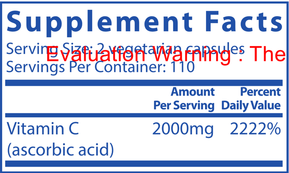 Vitamin C (100% pure ascorbic acid) 1000mg