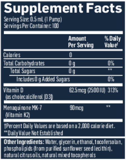 D3K2 – Liquid Nanoemulsified Vitamin D3 + K2