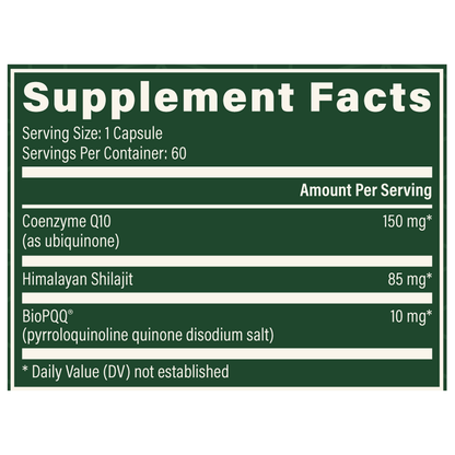 CoQ10 & BioPQQ with Himalayan Shilajit