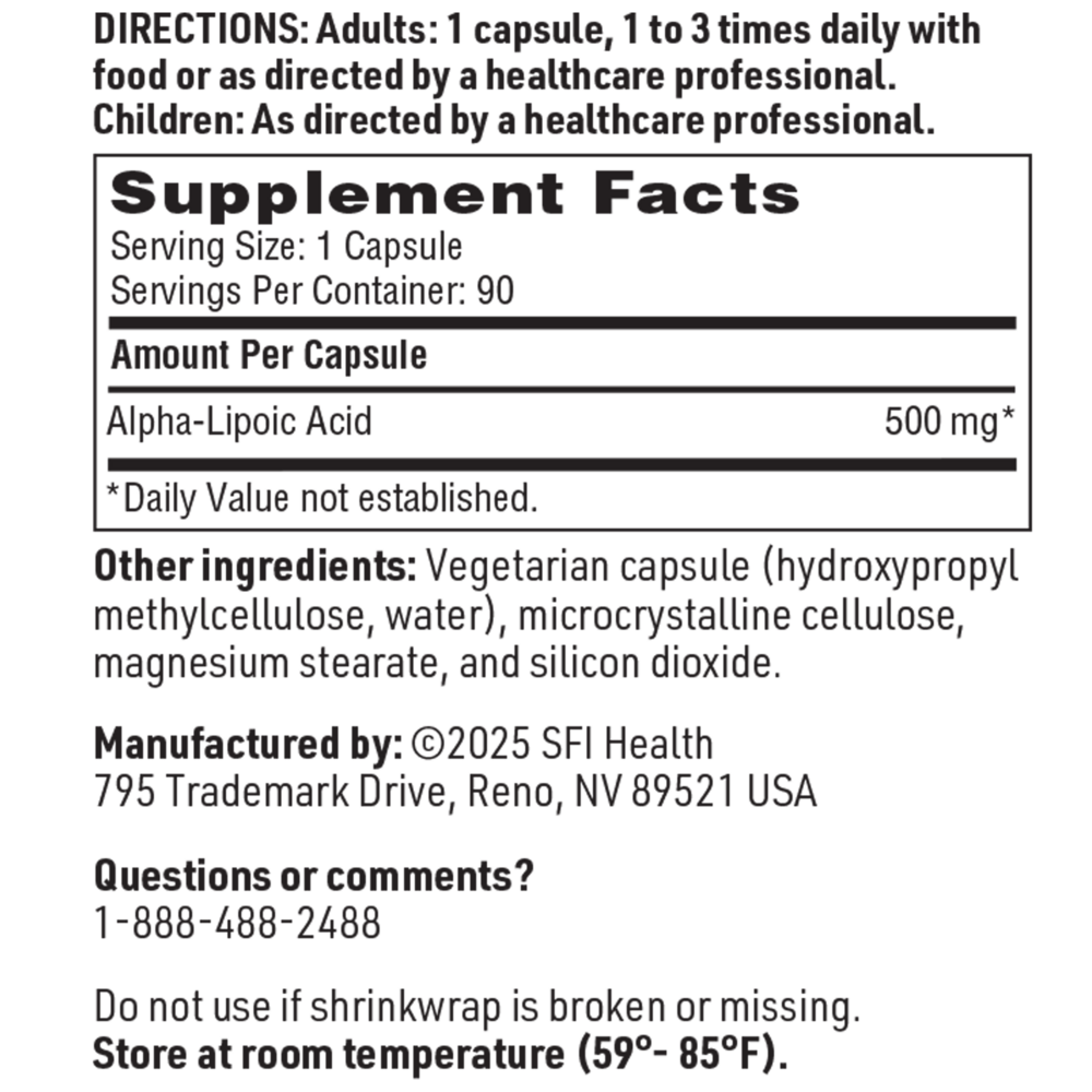 Alpha-Lipoic Acid 500 mg – Antioxidant & Liver Support