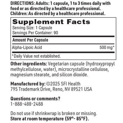 Alpha-Lipoic Acid 500 mg – Antioxidant & Liver Support