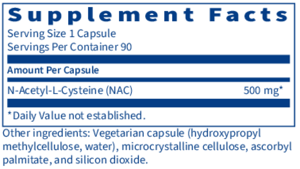 N-Acetyl-L-Cysteine (NAC) 500 mg– Antioxidant & Lung Support