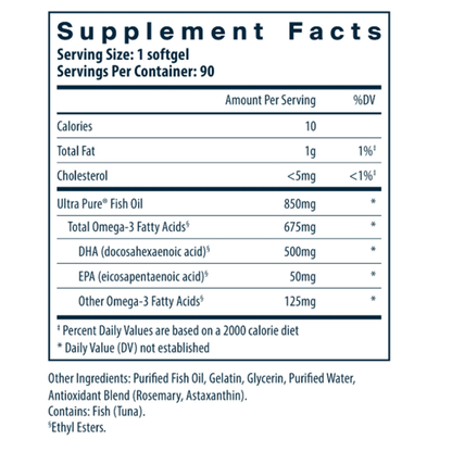 Ultra Pure® Fish Oil 675 High Omega-3 DHA
