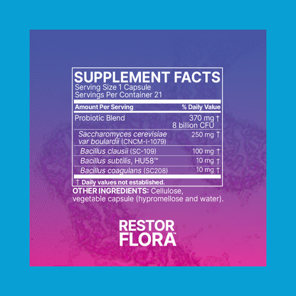 RestorFlora PD (21 caps) - Probiotic for Gut Recovery & Digestive Health