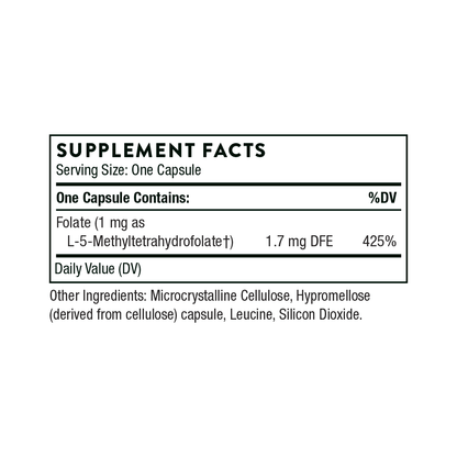 5-MTHF 1 mg - Methylation & Brain Health Support