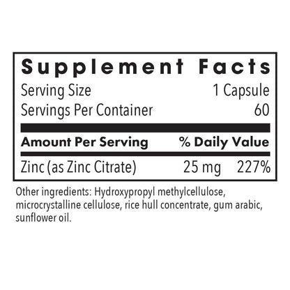 Zinc Citrate 25 mg – Essential Trace Mineral for Health