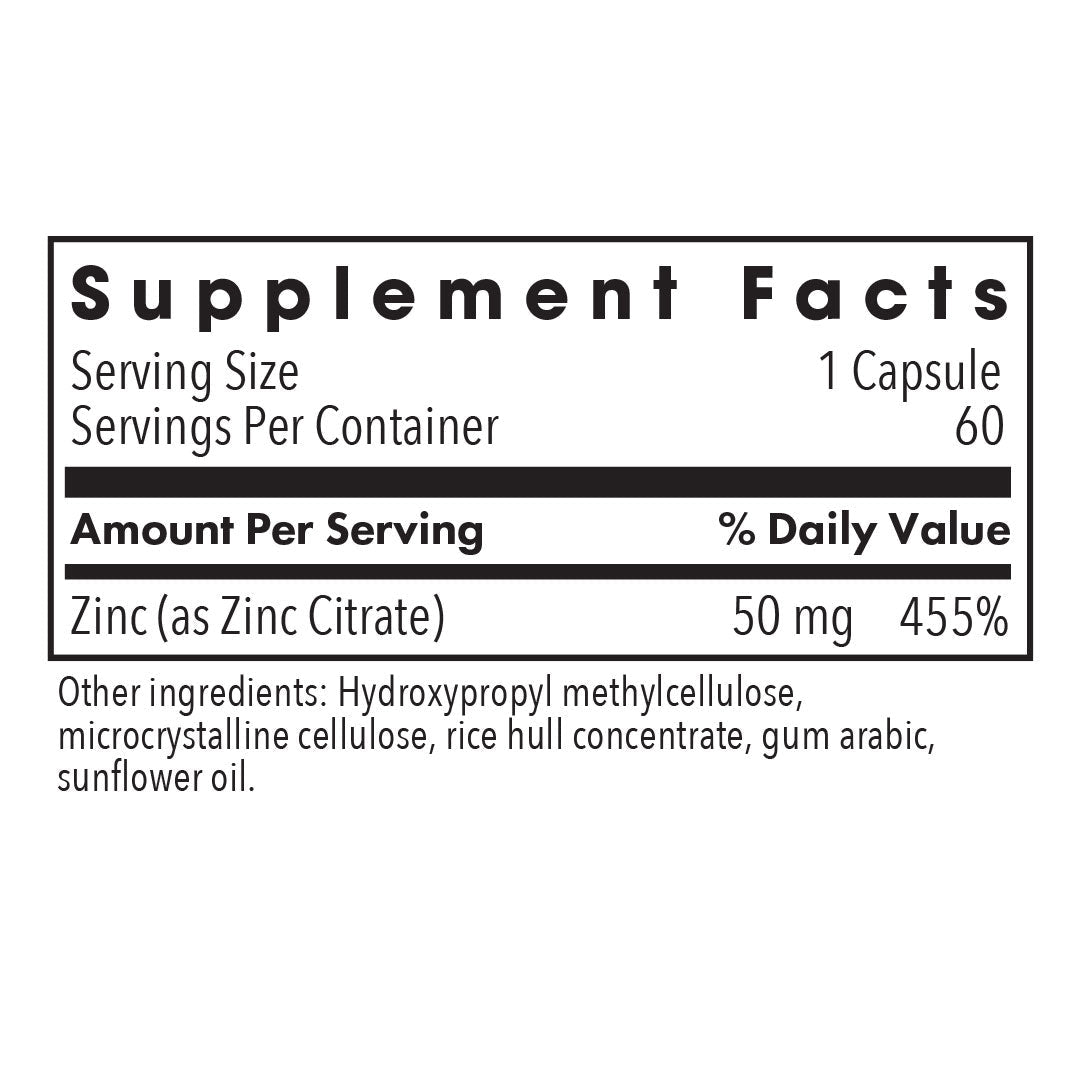 Zinc Citrate 50 mg – Essential Mineral for Health & Antioxidant Support