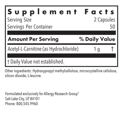 Acetyl-L-Carnitine 500 mg – Mitochondrial & Cognitive Energy Support