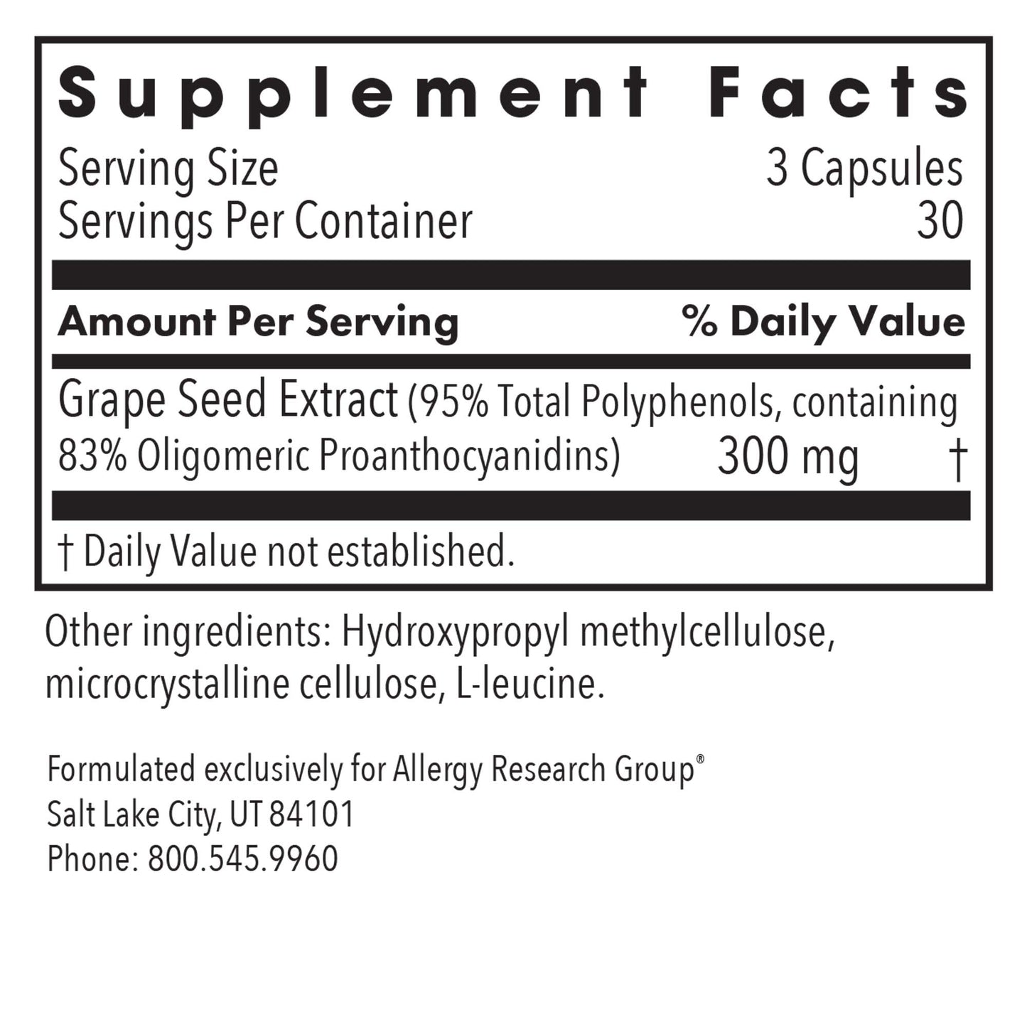 Grape Seed Extract Supplement – Antioxidant Support