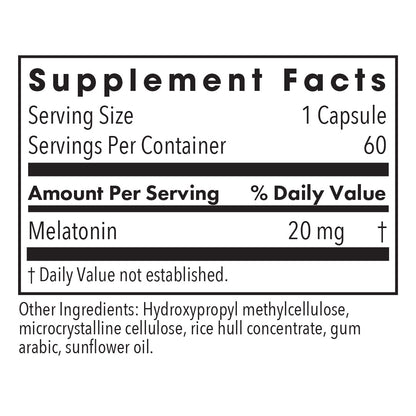 Melatonin 20 mg – Sleep Support and Antioxidant Protection
