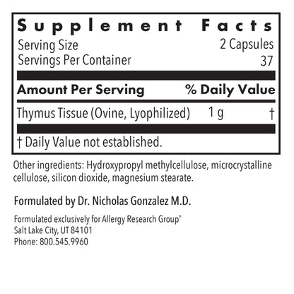 Thymus Supplement – Supports Immune Function and Overall Wellness