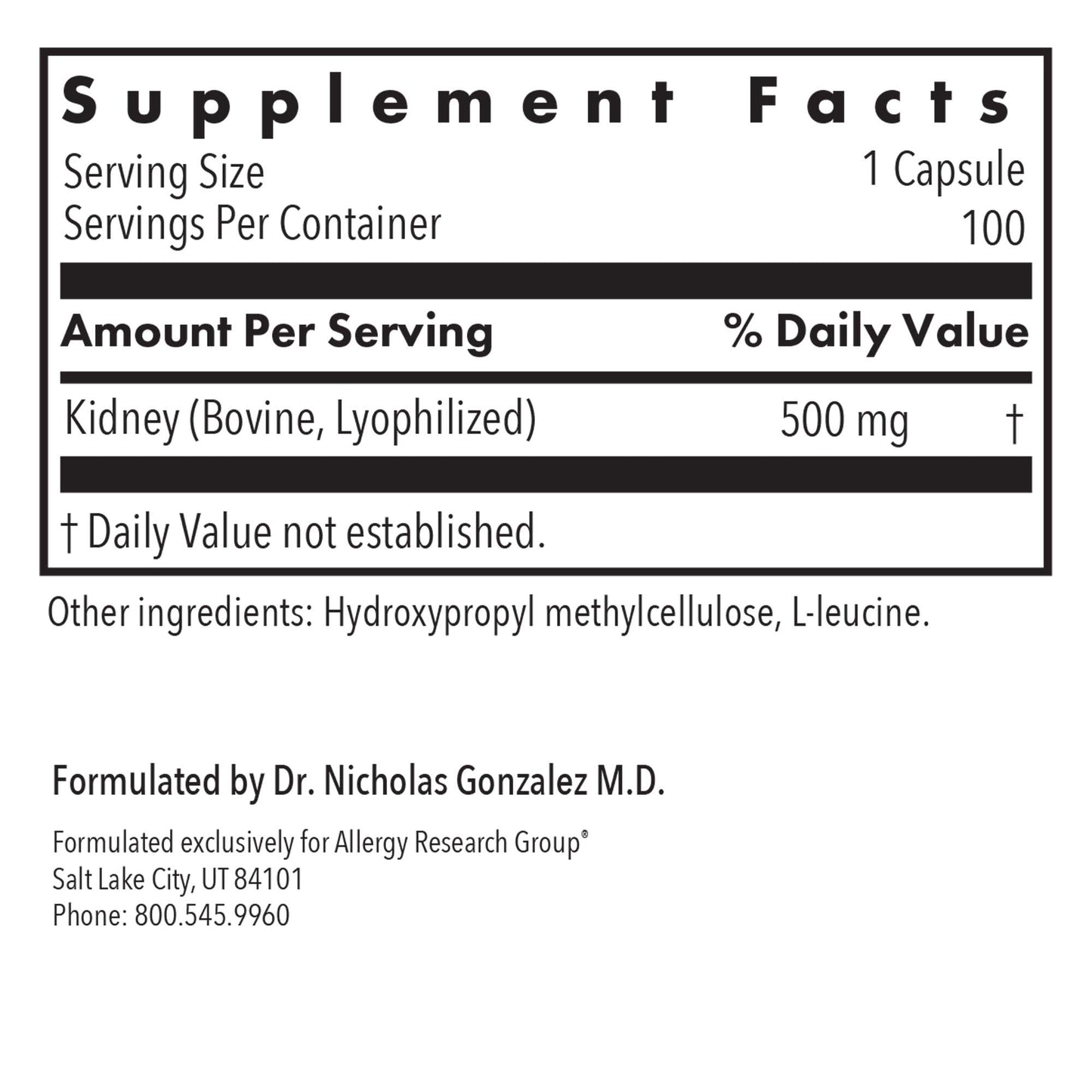 Kidney Beef Glandular Supplement – Supports Kidney Health