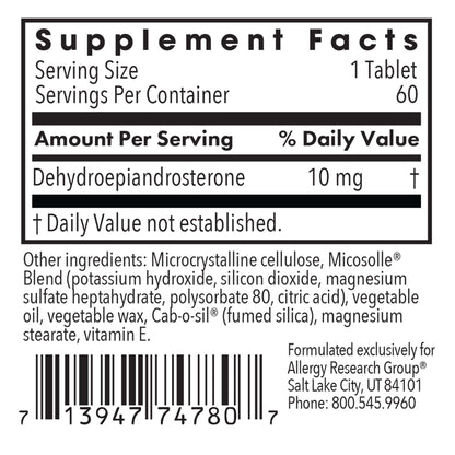 DHEA 10 mg – Plant-Sourced Micronized Supplement for Hormonal Balance
