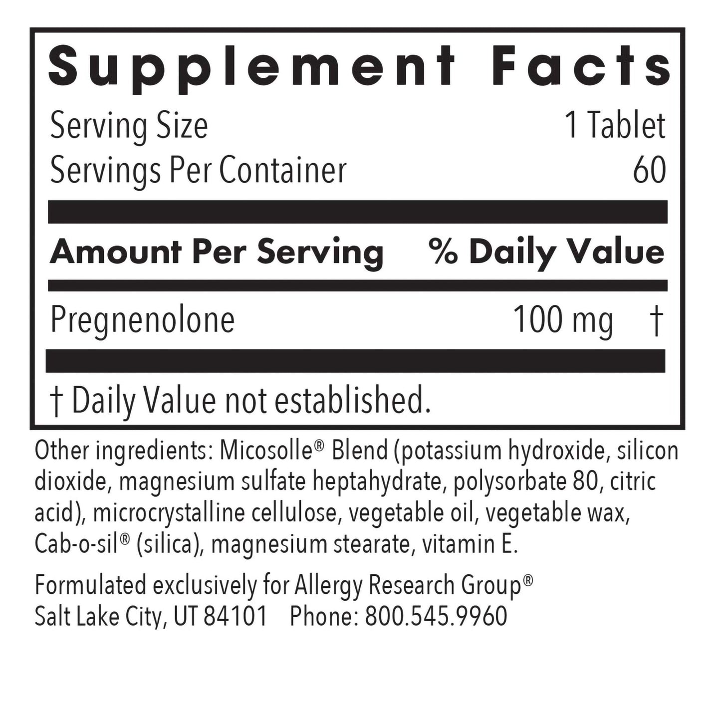 Pregnenolone 100 mg – Hormonal Support Supplement