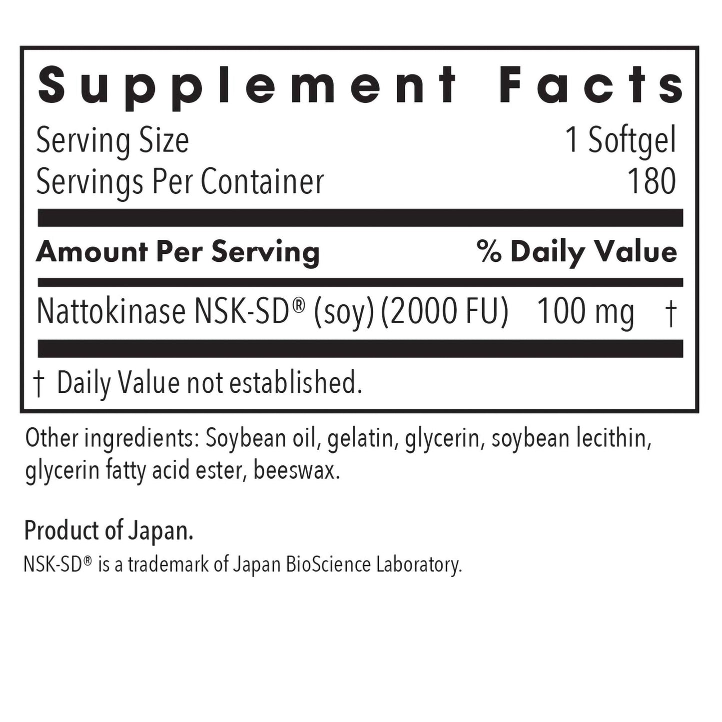 Nattokinase 100 mg NSK-SD® – Heart Health Support