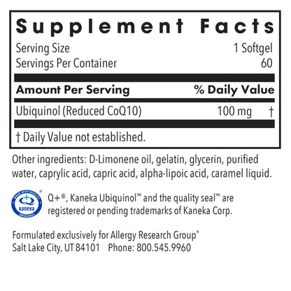 CoQH-CF® Ubiquinol CoQ10 100mg – Antioxidant Support for Cellular Energy