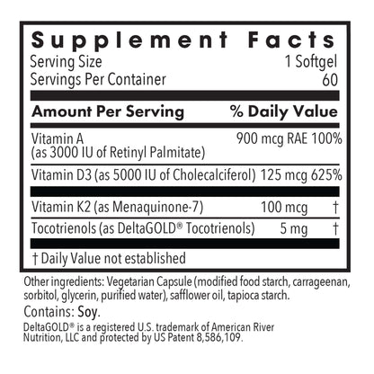 Vitamin D3, K2, and A Supplement – Complete Vitamin D3 Formula for Bone and Immune Health