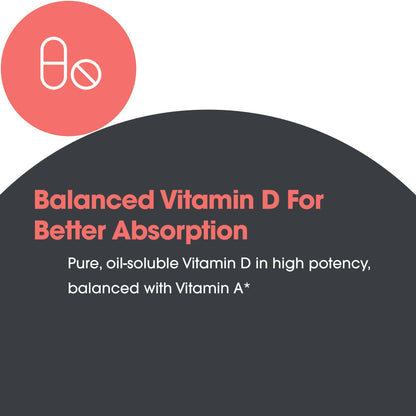 Vitamin D3, K2, and A Supplement – Complete Vitamin D3 Formula for Bone and Immune Health