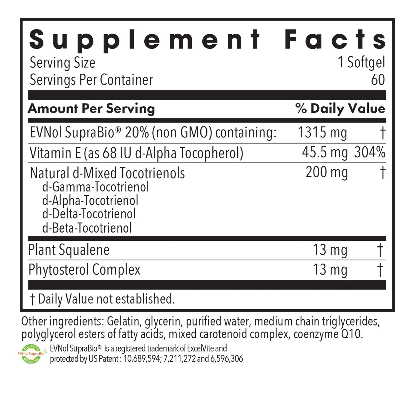 Tocomin SupraBio® Tocotrienols 200 mg – Natural Mixed Tocotrienols for Superior Absorption