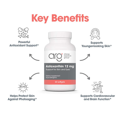 Astaxanthin 12 mg – Potent Antioxidant for Brain, Eye, and Heart Health
