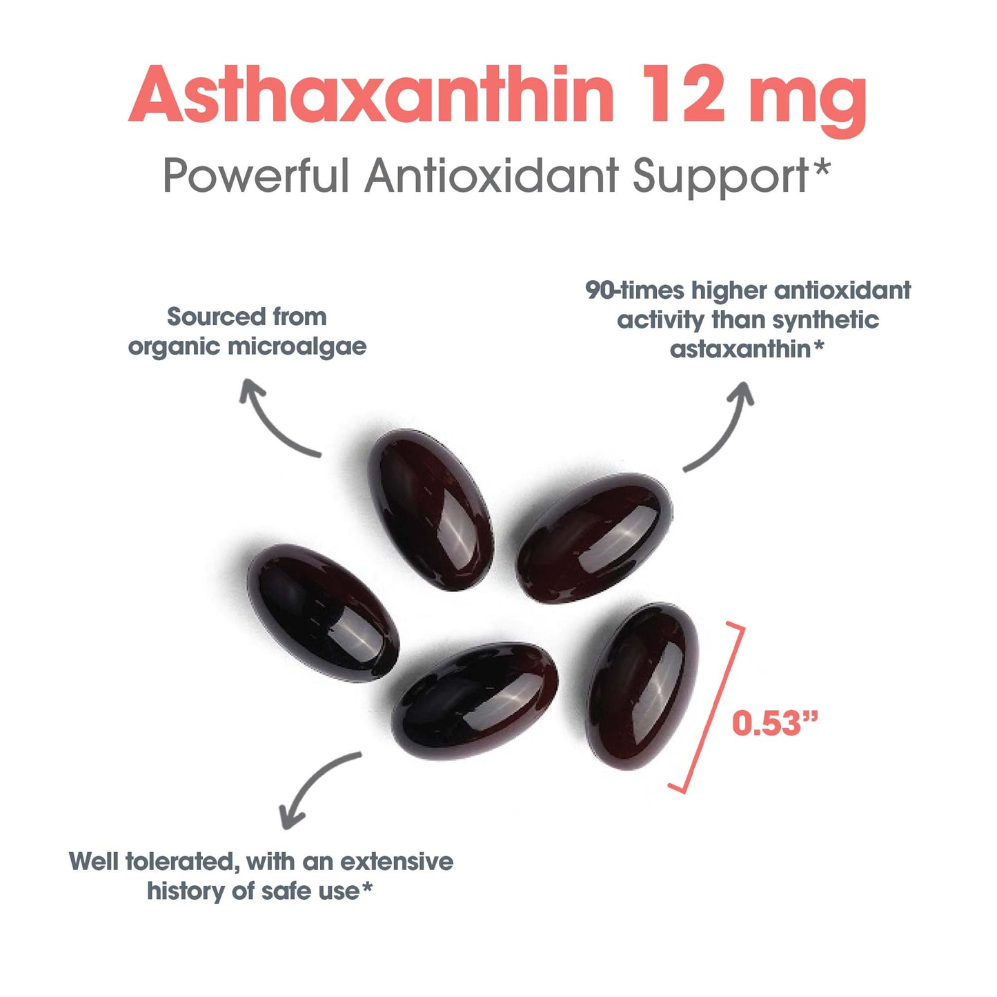 Astaxanthin 12 mg – Potent Antioxidant for Brain, Eye, and Heart Health