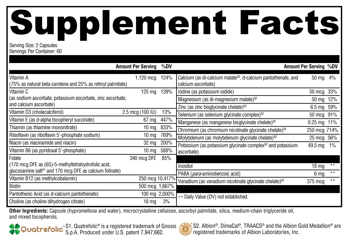 ActivNutrients® without Copper & Iron – Daily Multivitamin for Foundational Wellness, Antioxidant, and Detox Support
