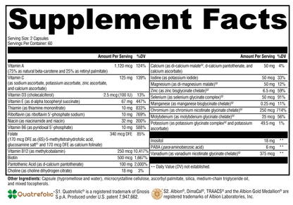 ActivNutrients® without Copper & Iron – Daily Multivitamin for Foundational Wellness, Antioxidant, and Detox Support