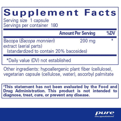 Bacopa monnieri 180's - ROCK RIDGE PHARMACY