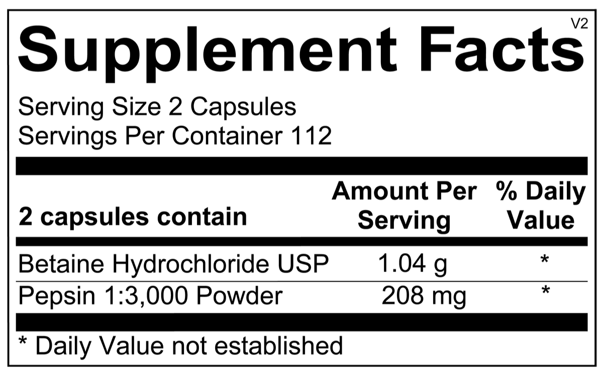 Betaine & Pepsin - Melcon's Pharmacy