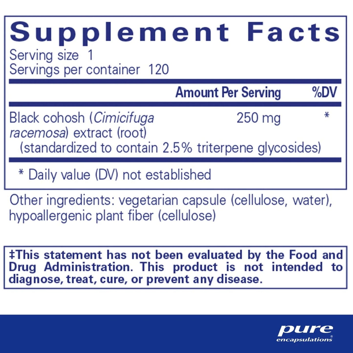 Black Cohosh 2.5 - ROCK RIDGE PHARMACY