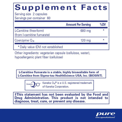 CoQ10 l-Carnitine Fumarate 120's - ROCK RIDGE PHARMACY