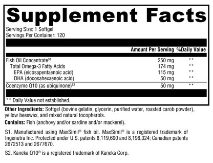 CoQmax™ Omega 50 mg – Dual-Action Cardiovascular and Energy Support